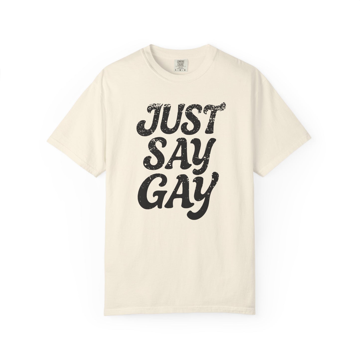 Just Say Gay Protest Shirt Social Justice LGBTQ T-Shirt Comfort Colors Anti-Fascism Resist Queer Gay Lesbian Bisexual Transgender Apparel