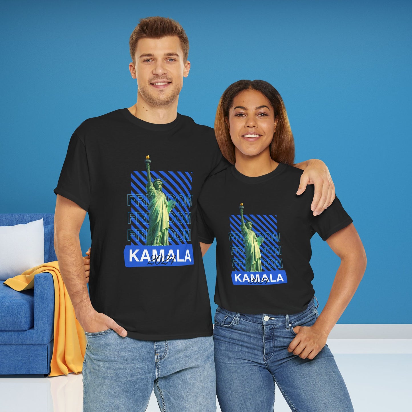 Statue of Liberty Kamala 2024 Freedom Shirt- Vote Blue T-Shirt- Democrat Presidential Election T-Shirt- Save Democracy Shirt