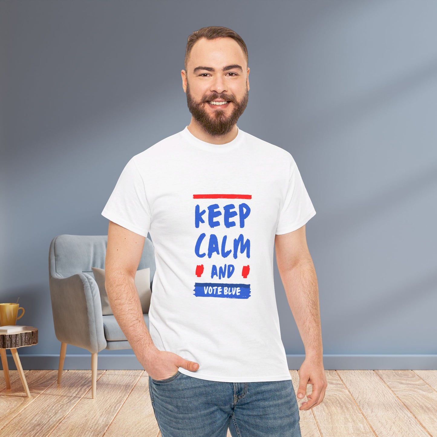 Keep Calm and Vote Blue Shirt- Save Democracy Tee- Democrat Presidential Election T-Shirt