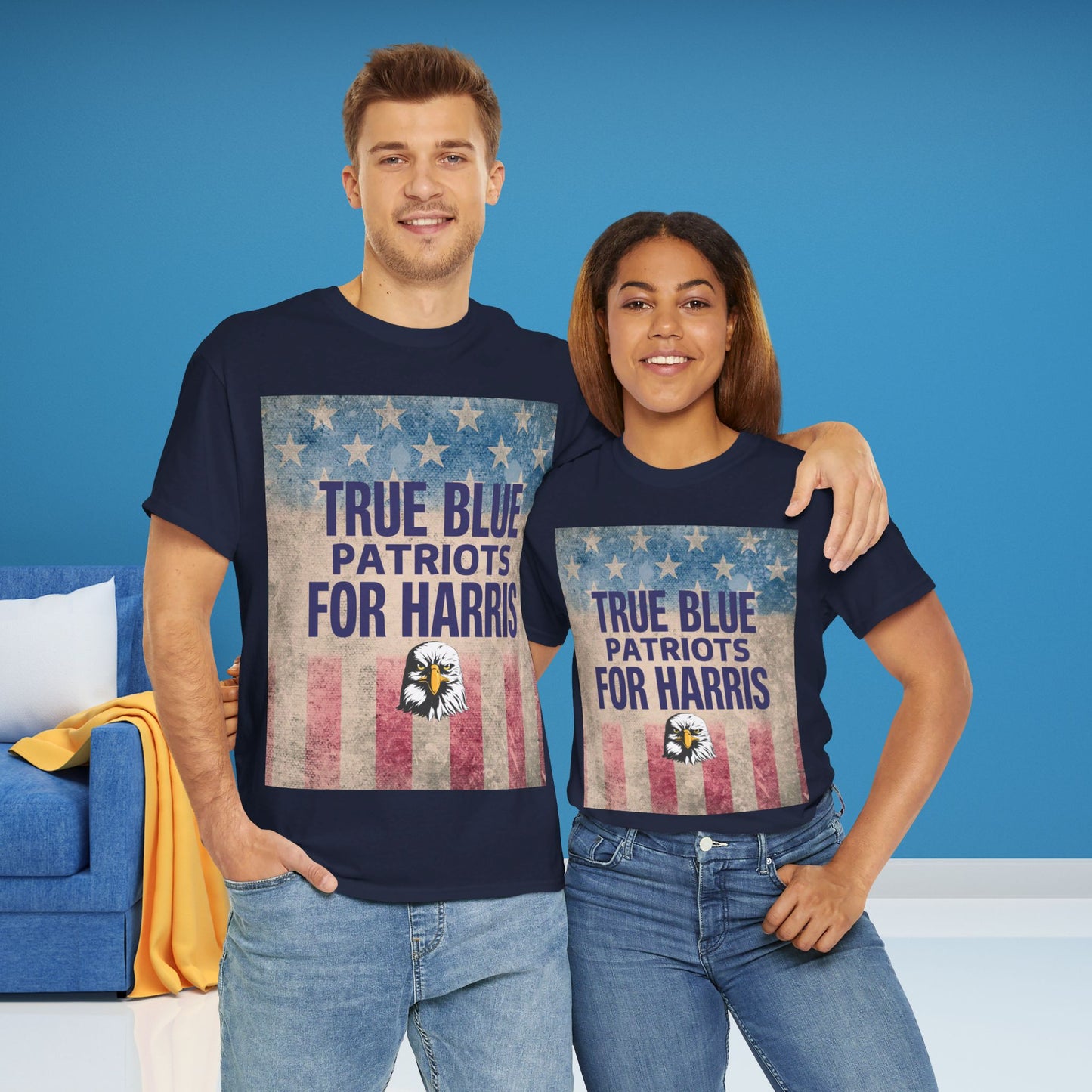 True Blue Patriots for Harris Shirt- Save Democracy Tee- Democrat Presidential Election T-Shirt