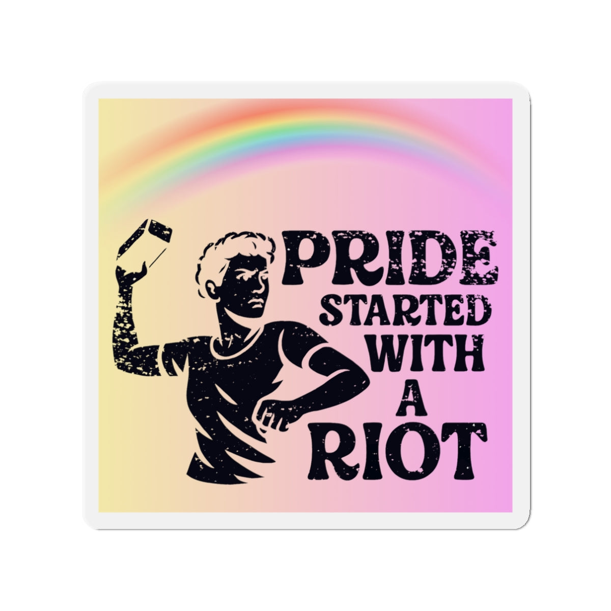 Stonewall Protest LGBTQ Political Magnet for Fridge Gay Pride Merch LGBT Car Magnetic Sign Lesbian Bisexual Transexual Queer Political Decal