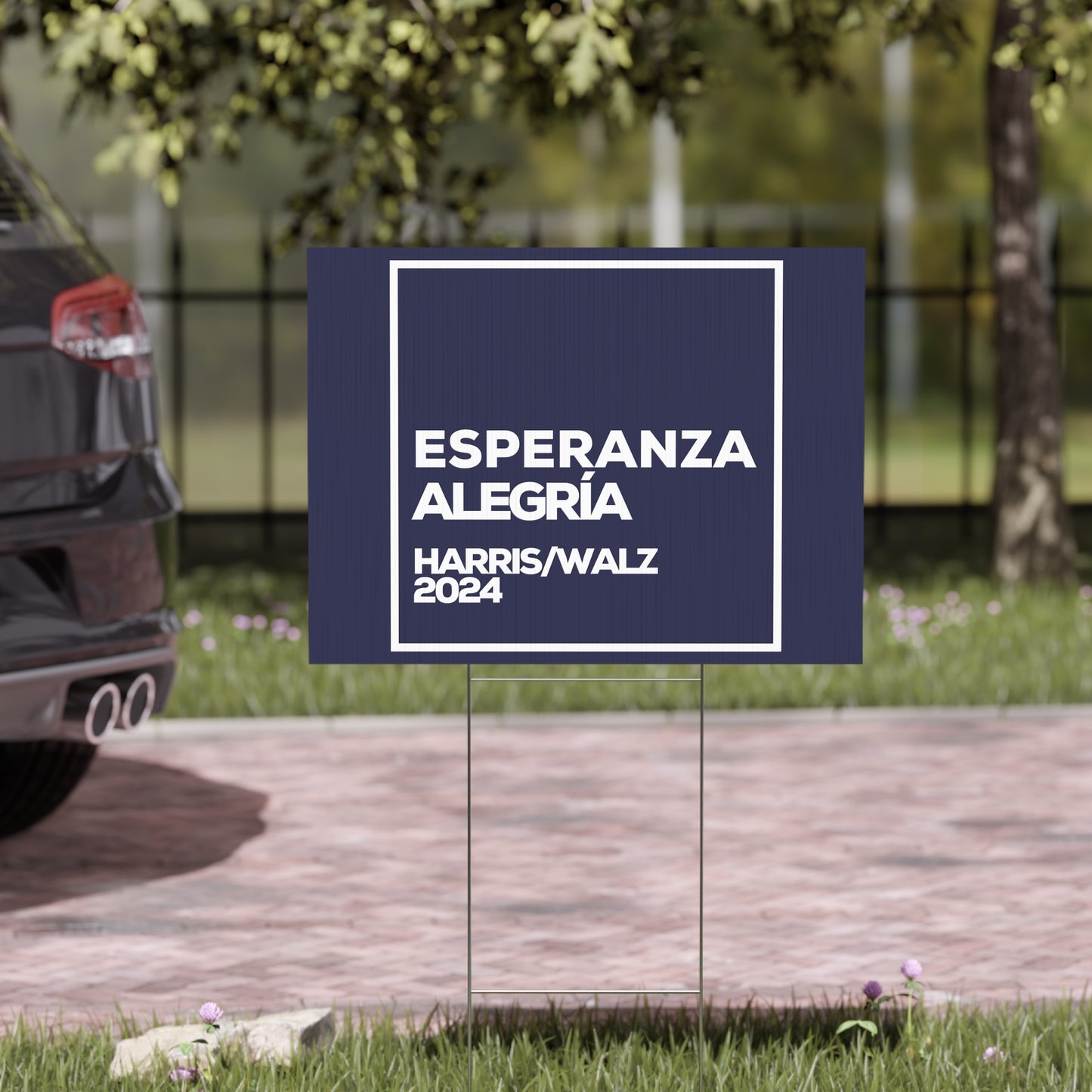 Esperanza y Alegría Yard Sign - Harris/Walz 2024 Sign in Spanish - Patriotic Election Political Decor