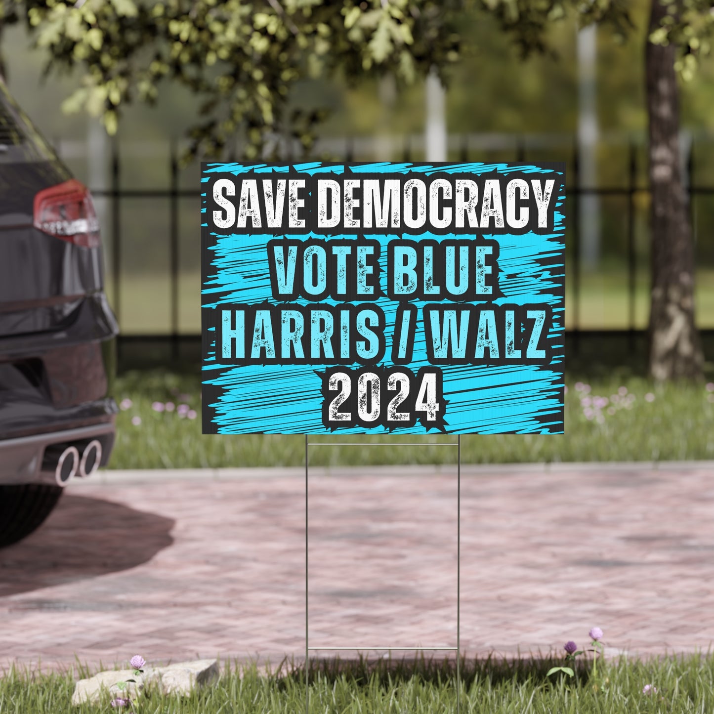 Save Democracy Vote Blue Yard Sign - Save Democracy Sign - Patriotic Election Political Decor