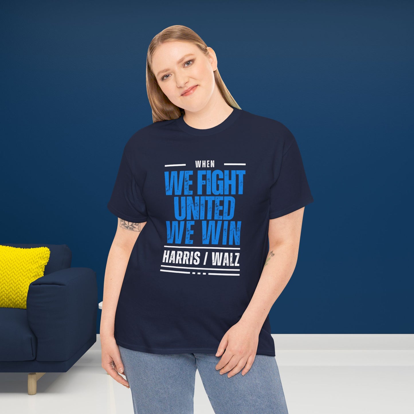 When We Fight United We Win Shirt- Harris Walz Tee-  Democrat Presidential Election T-Shirt