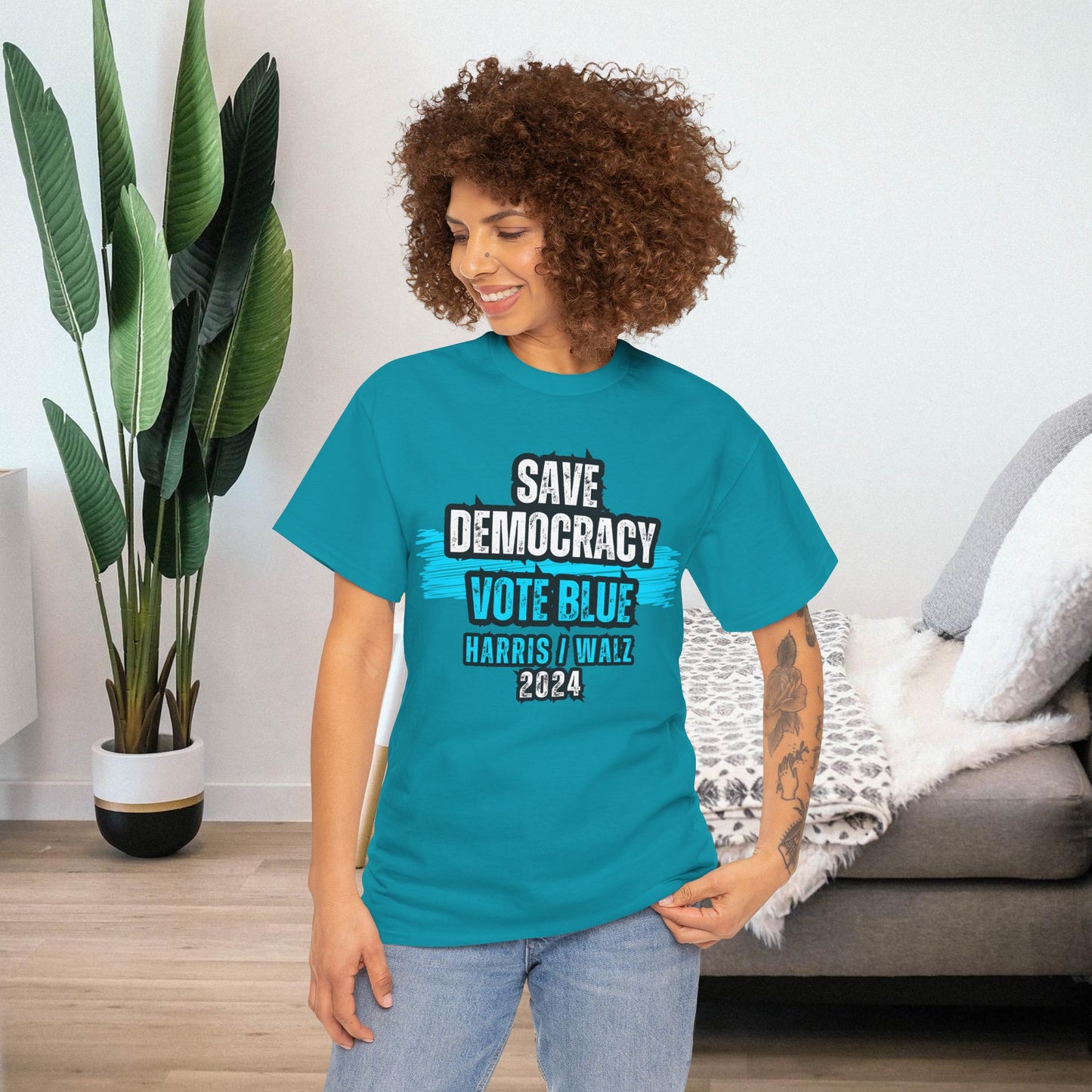 Save Democracy Vote Blue Shirt- Save Democracy Tee- Democrat Presidential Election T-Shirt