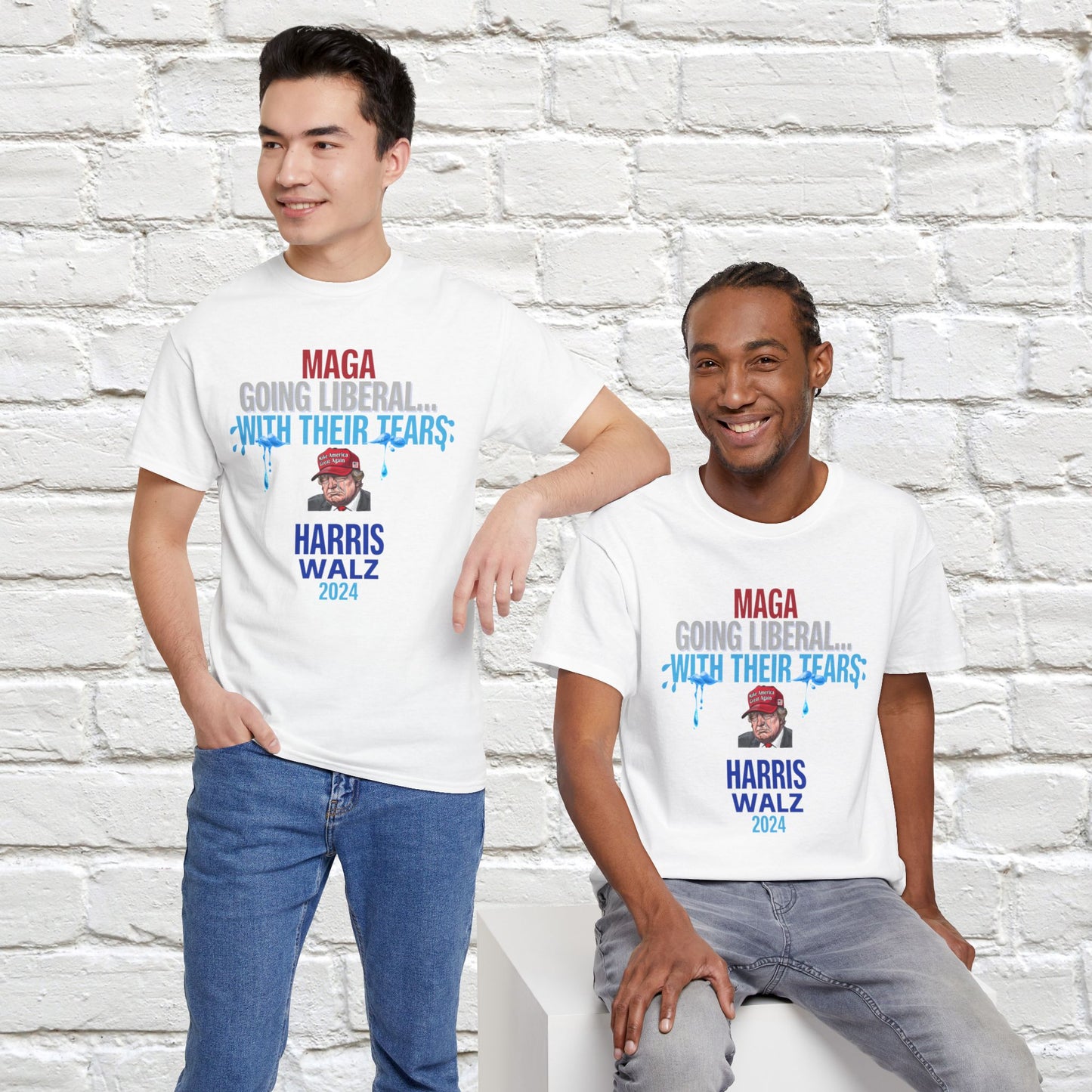 MAGA Going Liberal With Their Tears Shirt- Harris Walz Tee-  Democrat Presidential Election T-Shirt