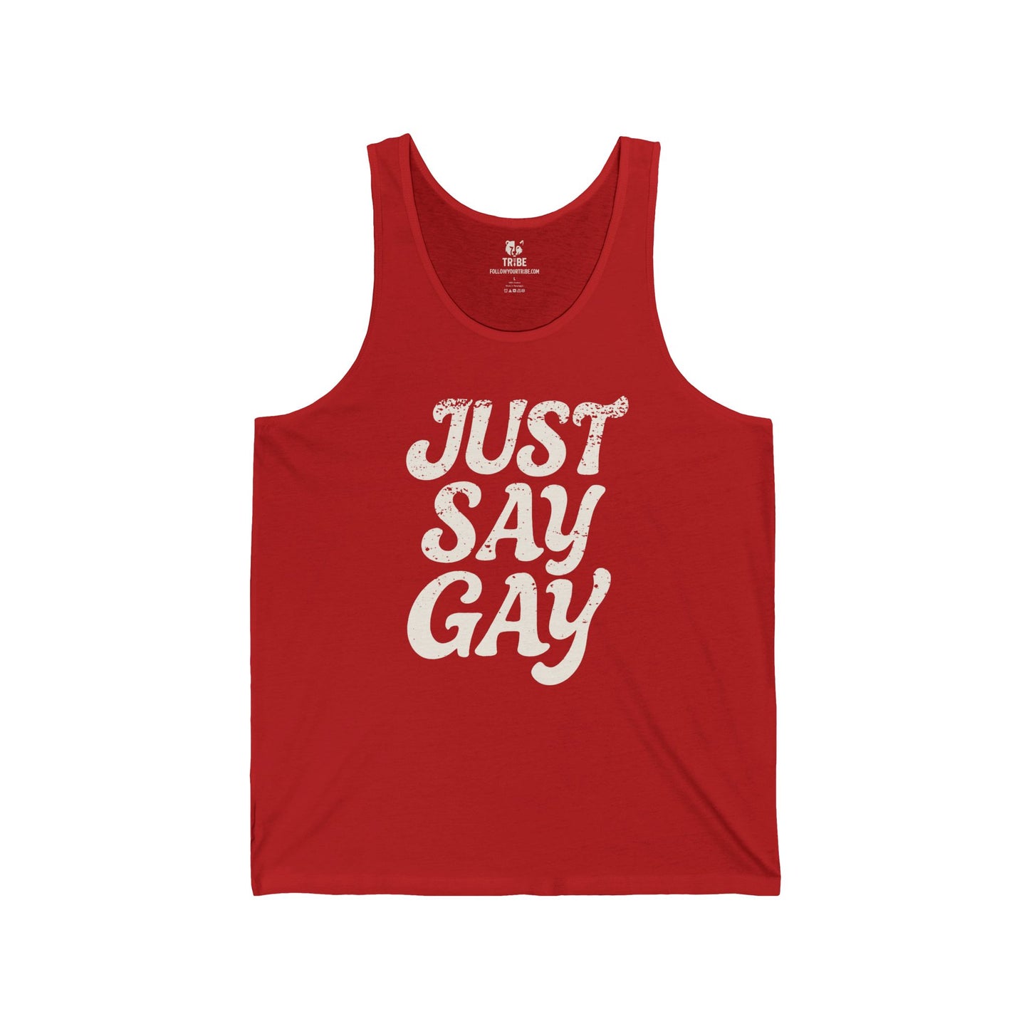 Just Say Gay Protest Tank Top Social Justice Shirt LGBTQ Tank Anti-Fascism Gear Resist Top Queer Gay Lesbian Bisexual Transgender Apparel