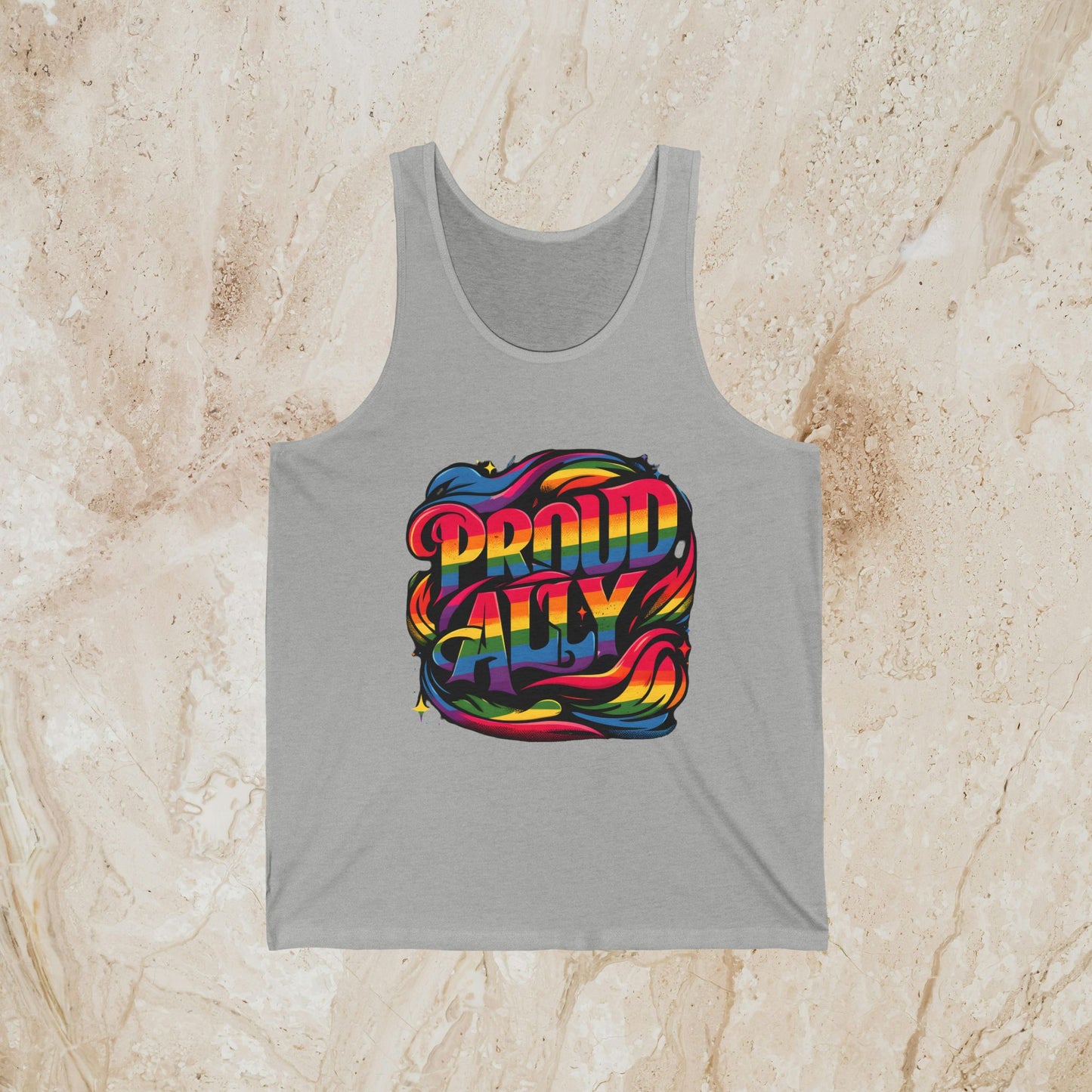 Proud Straight Ally Gay Pride Tank Top Proud Straight Supporter Bella + Canvas Cotton LGBTQIA Unisex Tanks LGBTQ Pride Shirt