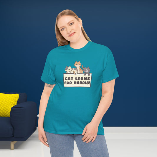 Cat Ladies for Harris Shirt- Cat Ladies Tee-  Witty Democrat Presidential Election T-Shirt