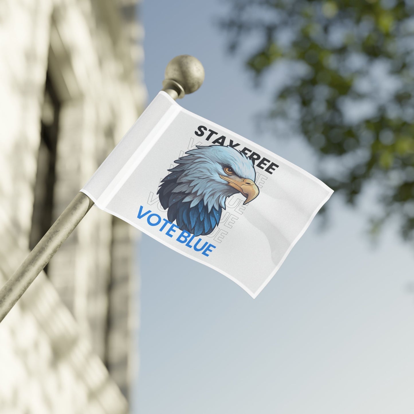 Stay Free Vote Blue Freedom Flag - Save Democracy Flag