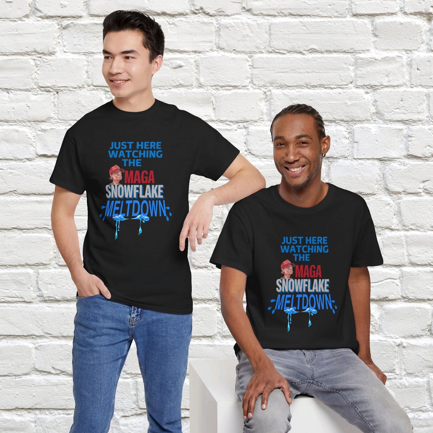 Just Here Watching the MAGA Snowflake Meltdown Shirt- Harris Walz Tee-  Democrat Presidential Election T-Shirt