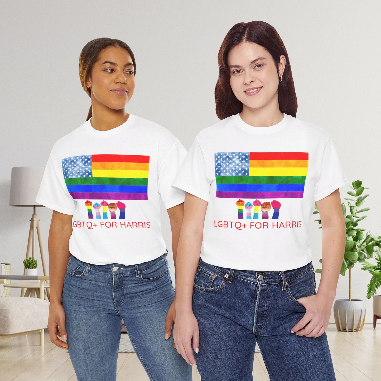 LGBTQ+ for Harris Shirt- Queer for Harris Tee-  Democrat Presidential Election T-Shirt