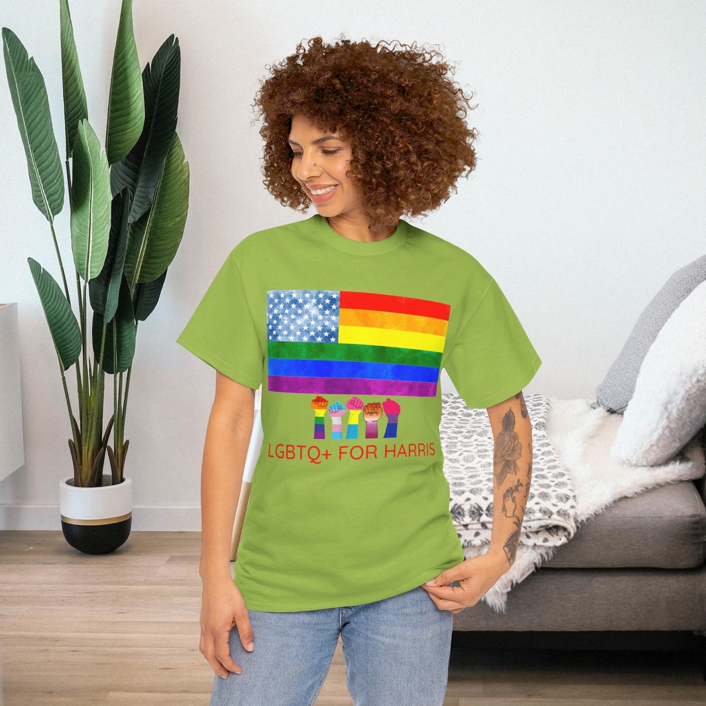 LGBTQ+ for Harris Shirt- Queer for Harris Tee-  Democrat Presidential Election T-Shirt