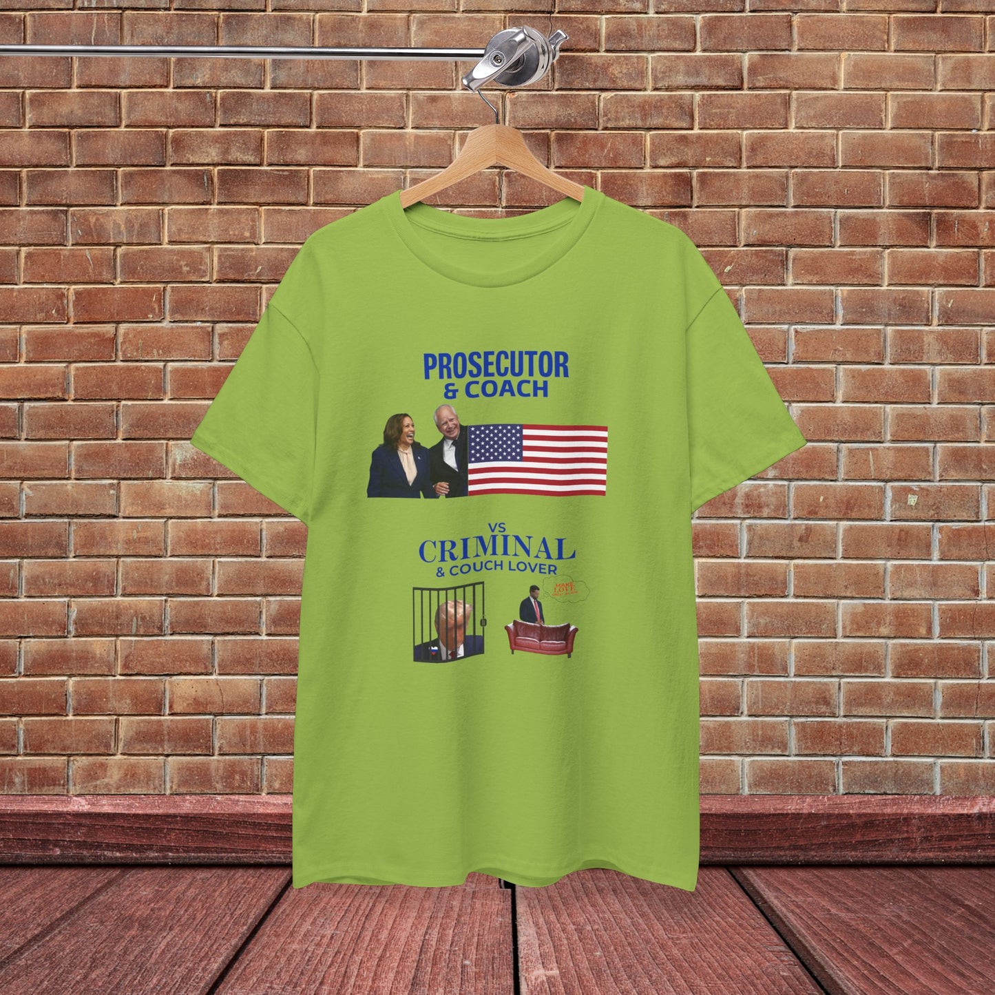 Prosecutor & Coach vs Criminal & Couch Lover Shirt- Harris Walz Tee-  Democrat Presidential Election T-Shirt