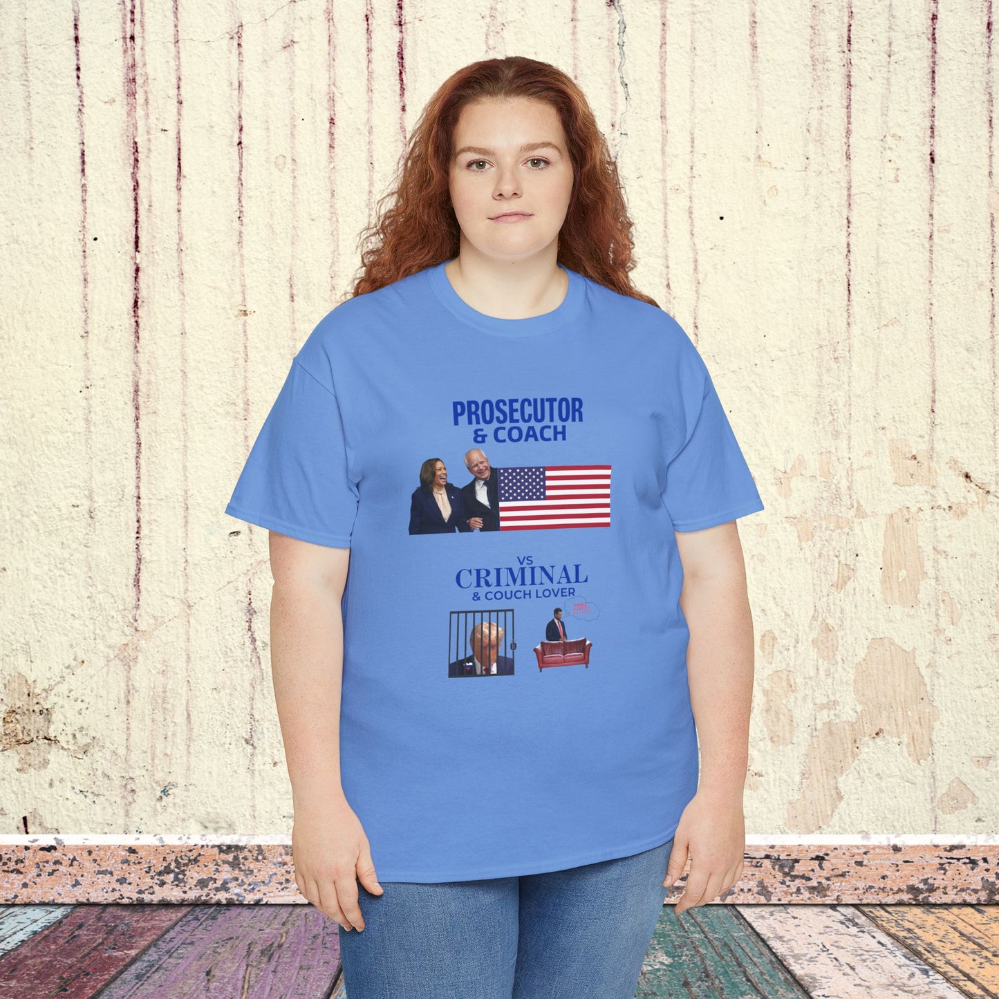 Prosecutor & Coach vs Criminal & Couch Lover Shirt- Harris Walz Tee-  Democrat Presidential Election T-Shirt