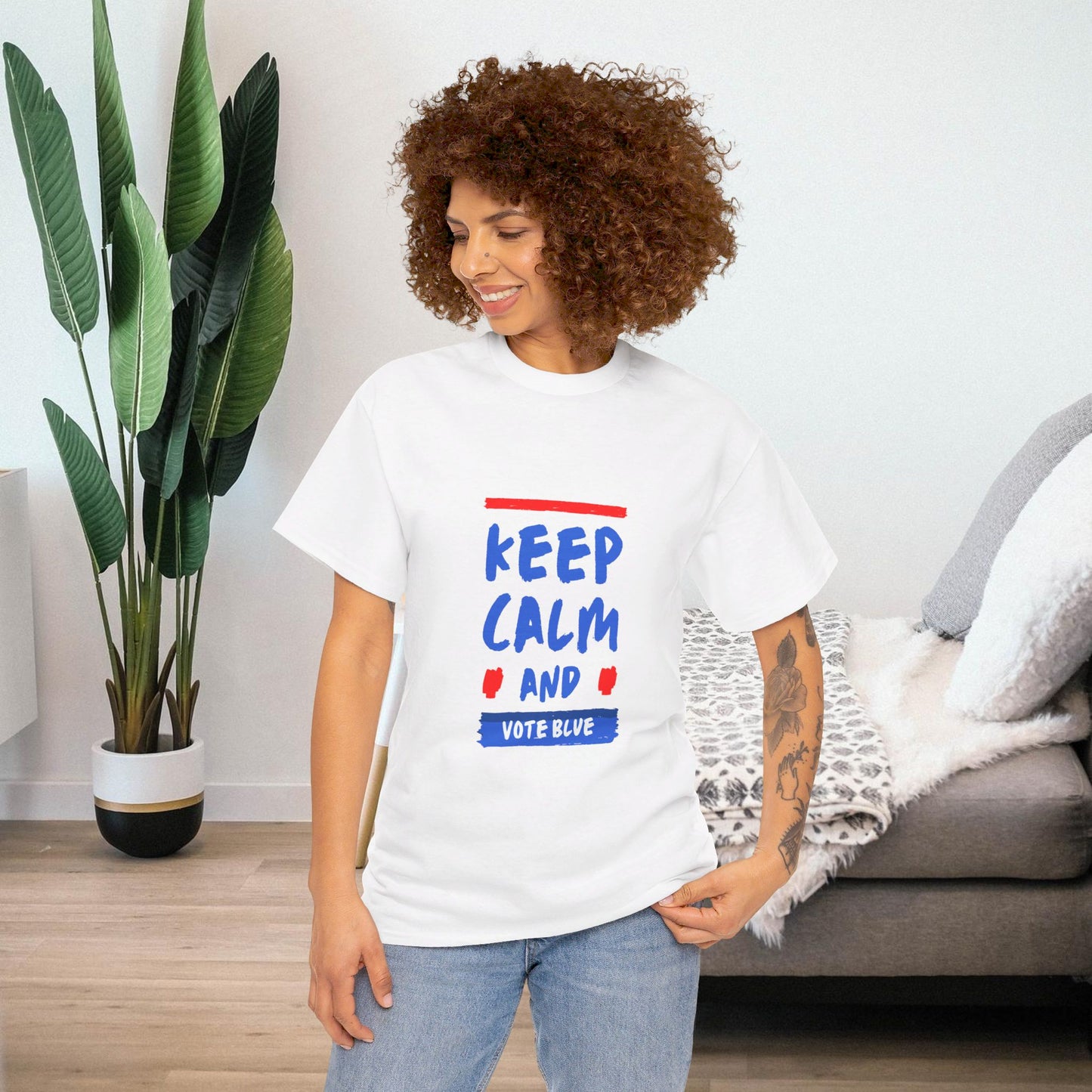 Keep Calm and Vote Blue Shirt- Save Democracy Tee- Democrat Presidential Election T-Shirt