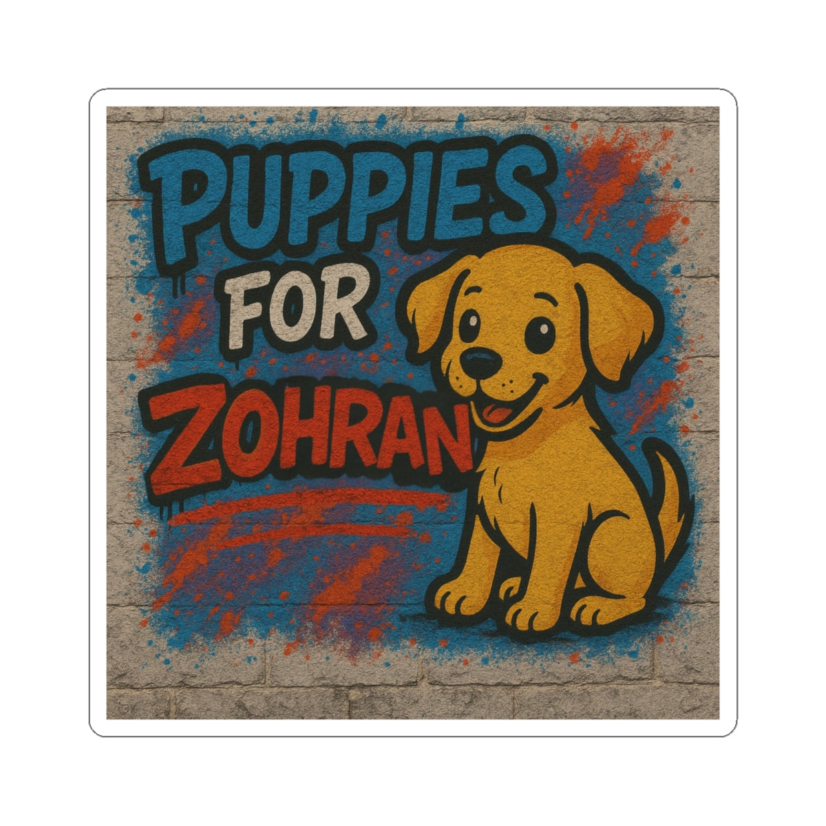 Political Sticker Puppies for Zohran Mamdani Merch NYC New York City Mayor 2025 Decal FDT Anti-Fascism Resistance Decal Social Democrat
