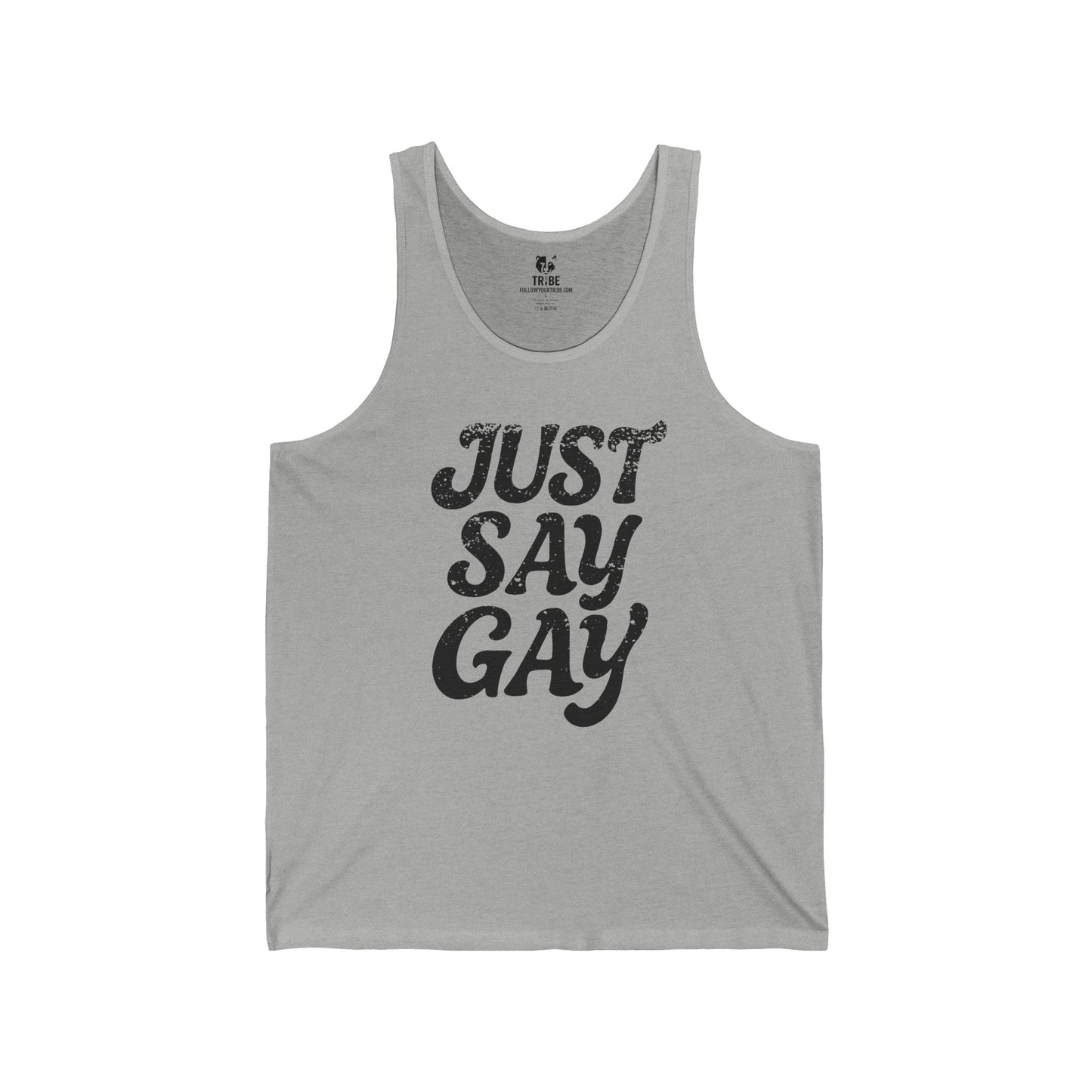 Just Say Gay Protest Tank Top Social Justice Shirt LGBTQ Tank Anti-Fascism Gear Resist Top Queer Gay Lesbian Bisexual Transgender Apparel