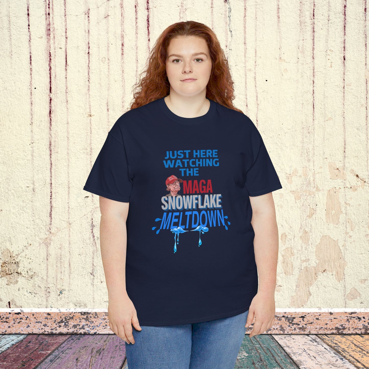 Just Here Watching the MAGA Snowflake Meltdown Shirt- Harris Walz Tee-  Democrat Presidential Election T-Shirt