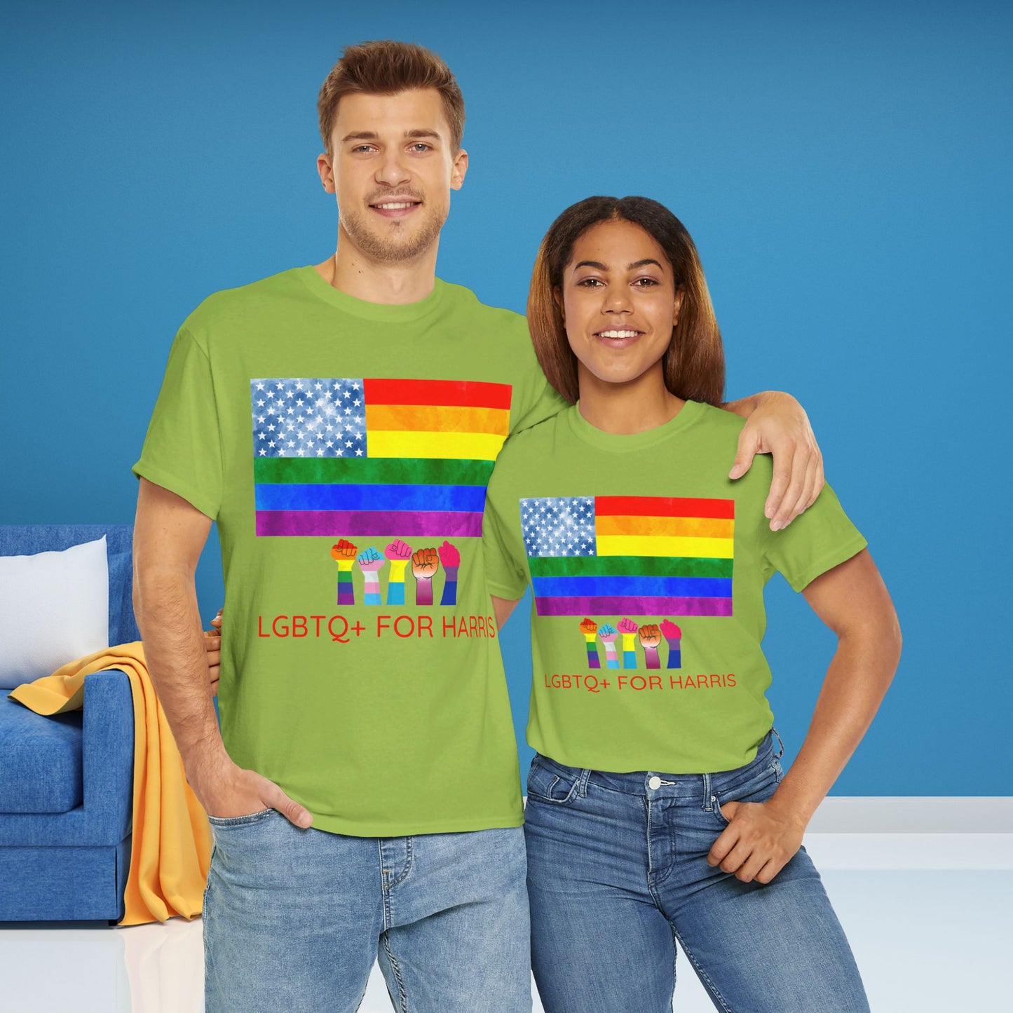 LGBTQ+ for Harris Shirt- Queer for Harris Tee-  Democrat Presidential Election T-Shirt