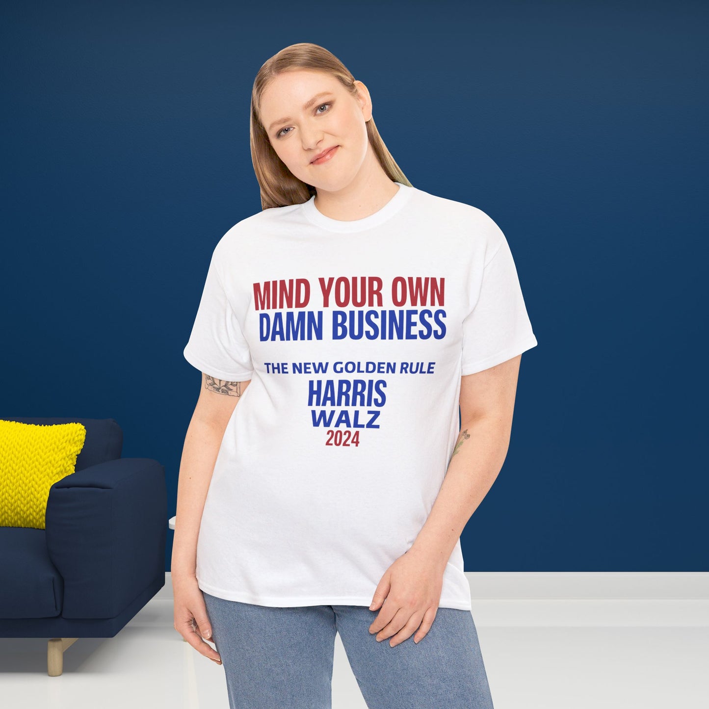 Mind Your Own Damn Business Shirt- Harris Walsh Tee-  Democrat Presidential Election T-Shirt