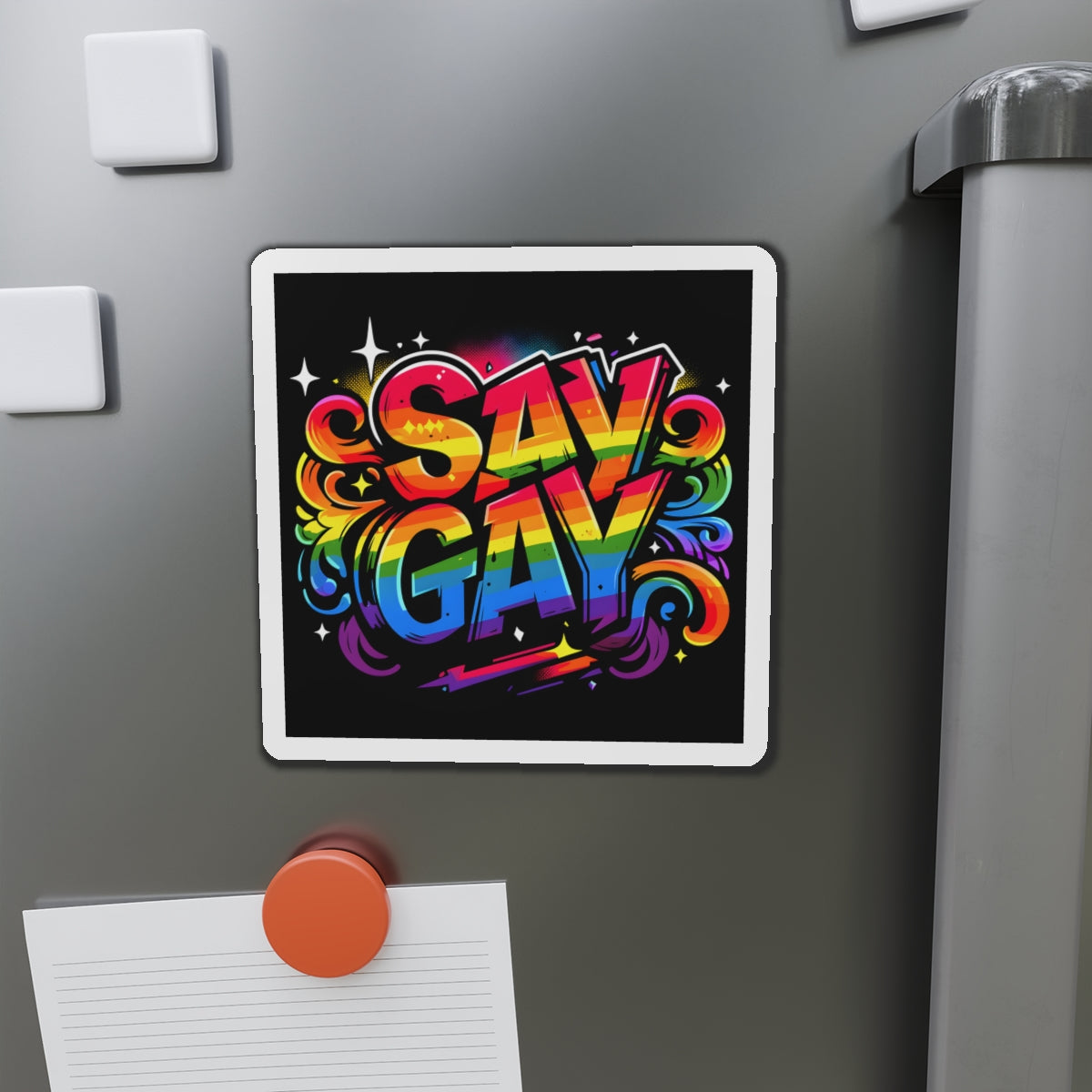 Just Say Gay LGBT Car Magnet for Fridge LGBTQ Magnetic Sign Queer Lesbian Bisexual Transgender Gay Pride Merch LGBTQIA Political Decal