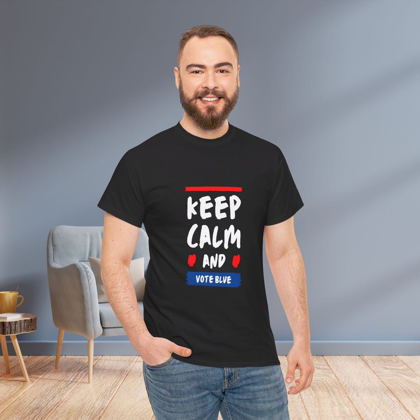 Keep Calm and Vote Blue Shirt- Save Democracy Tee- Democrat Presidential Election T-Shirt