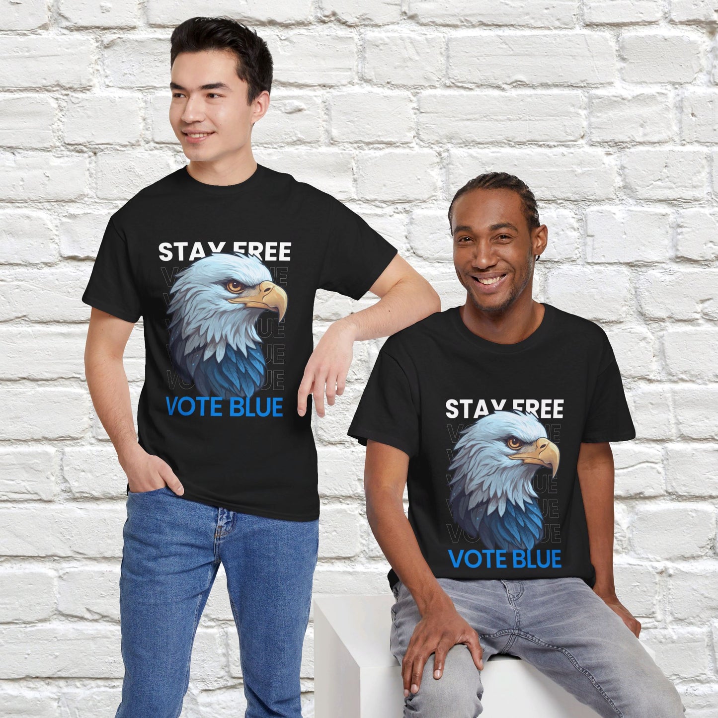 Stay Free Vote Blue Shirt- Freedom Tee-  Democrat Presidential Election T-Shirt