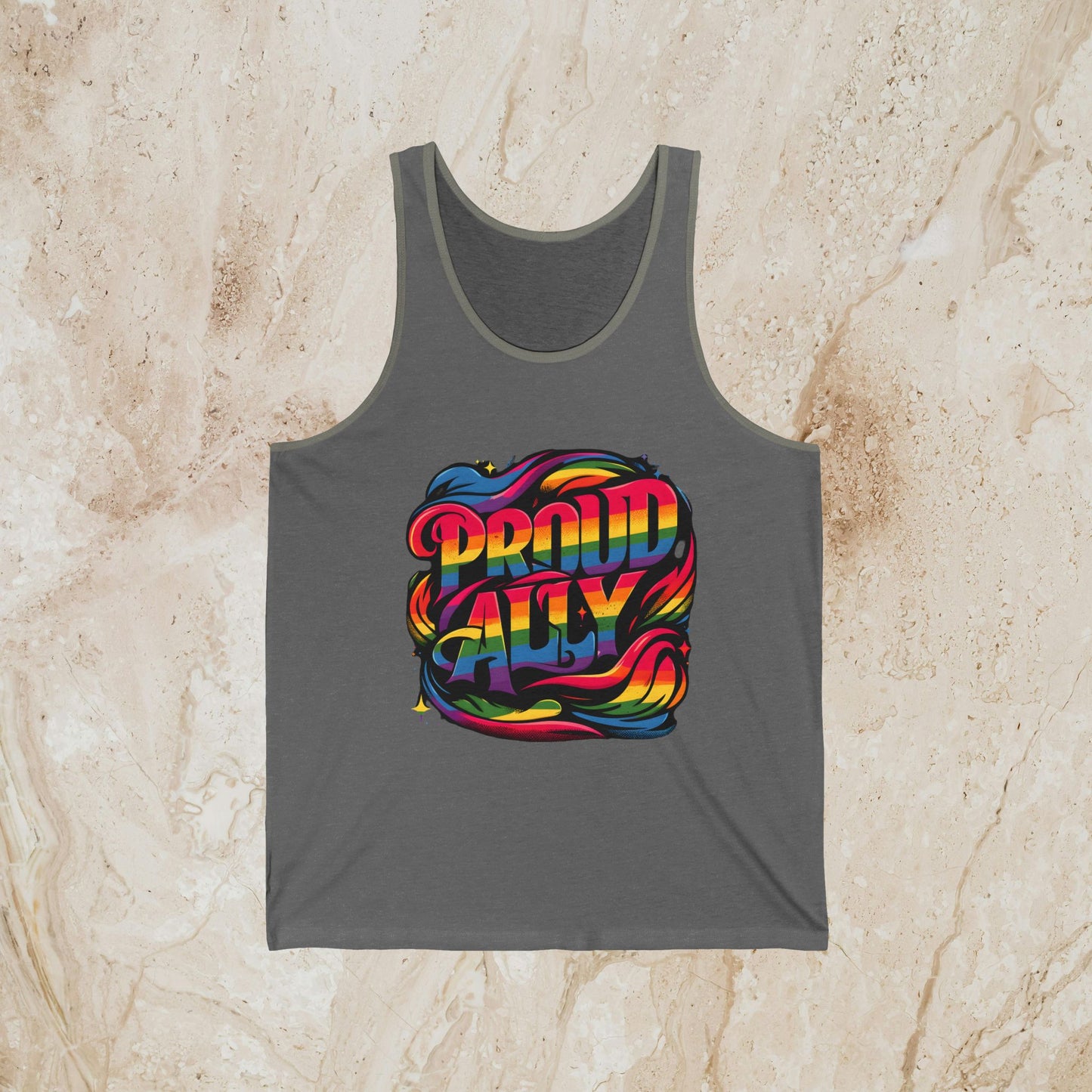 Proud Straight Ally Gay Pride Tank Top Proud Straight Supporter Bella + Canvas Cotton LGBTQIA Unisex Tanks LGBTQ Pride Shirt
