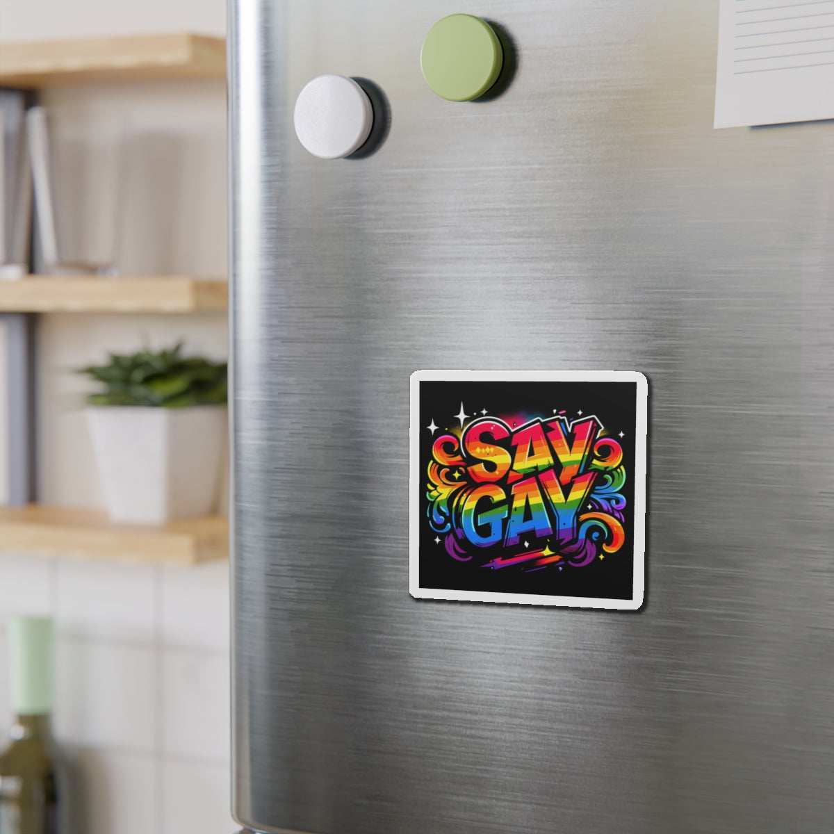 Just Say Gay LGBT Car Magnet for Fridge LGBTQ Magnetic Sign Queer Lesbian Bisexual Transgender Gay Pride Merch LGBTQIA Political Decal