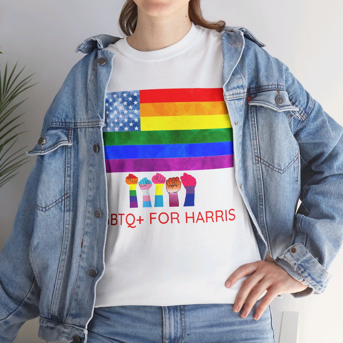 LGBTQ+ for Harris Shirt- Queer for Harris Tee-  Democrat Presidential Election T-Shirt