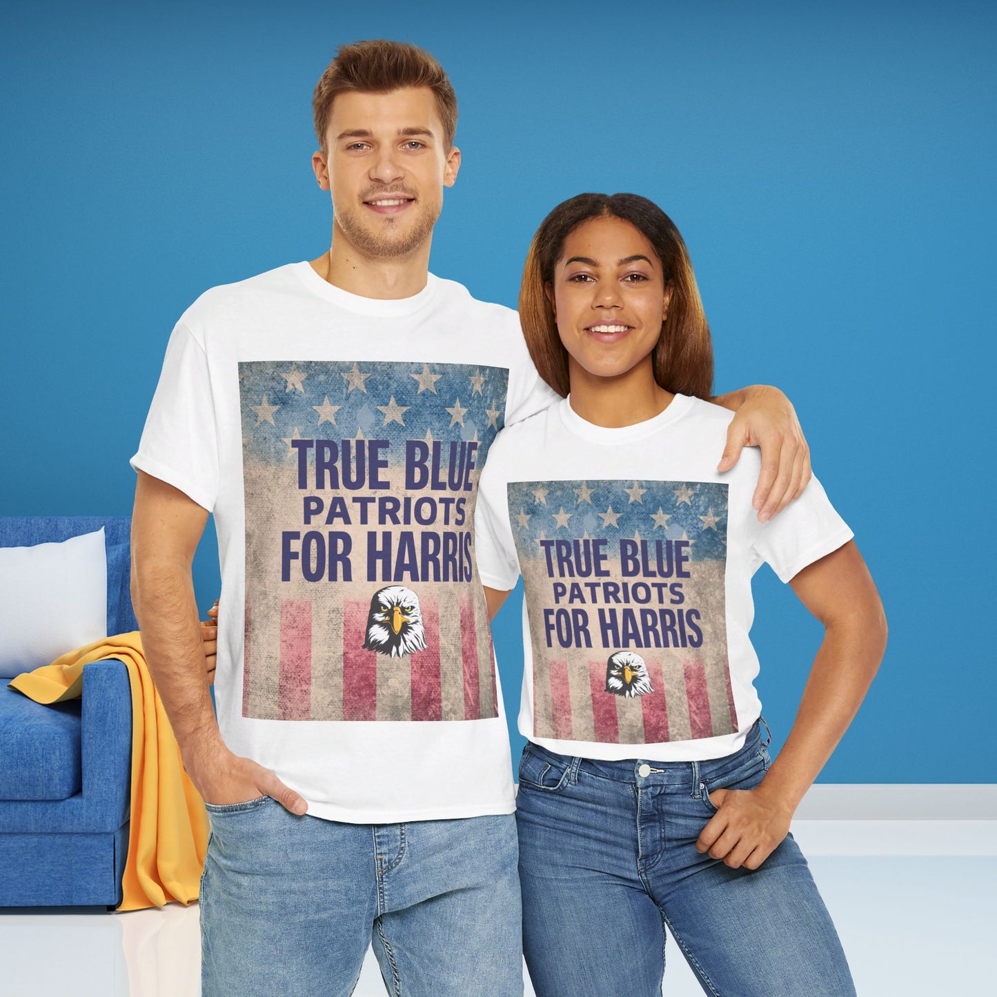 True Blue Patriots for Harris Shirt- Save Democracy Tee- Democrat Presidential Election T-Shirt