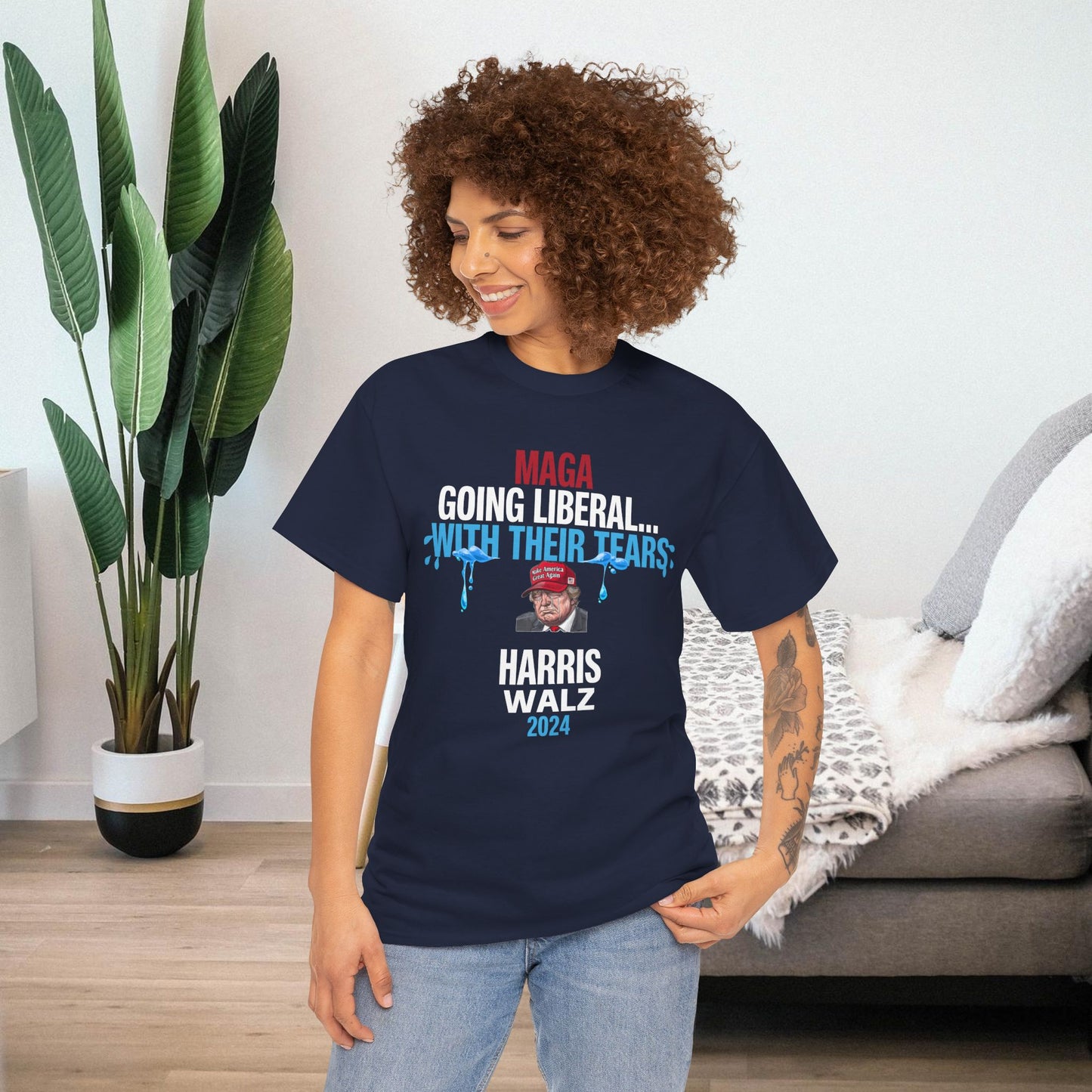 MAGA Going Liberal With Their Tears Shirt- Harris Walz Tee-  Democrat Presidential Election T-Shirt