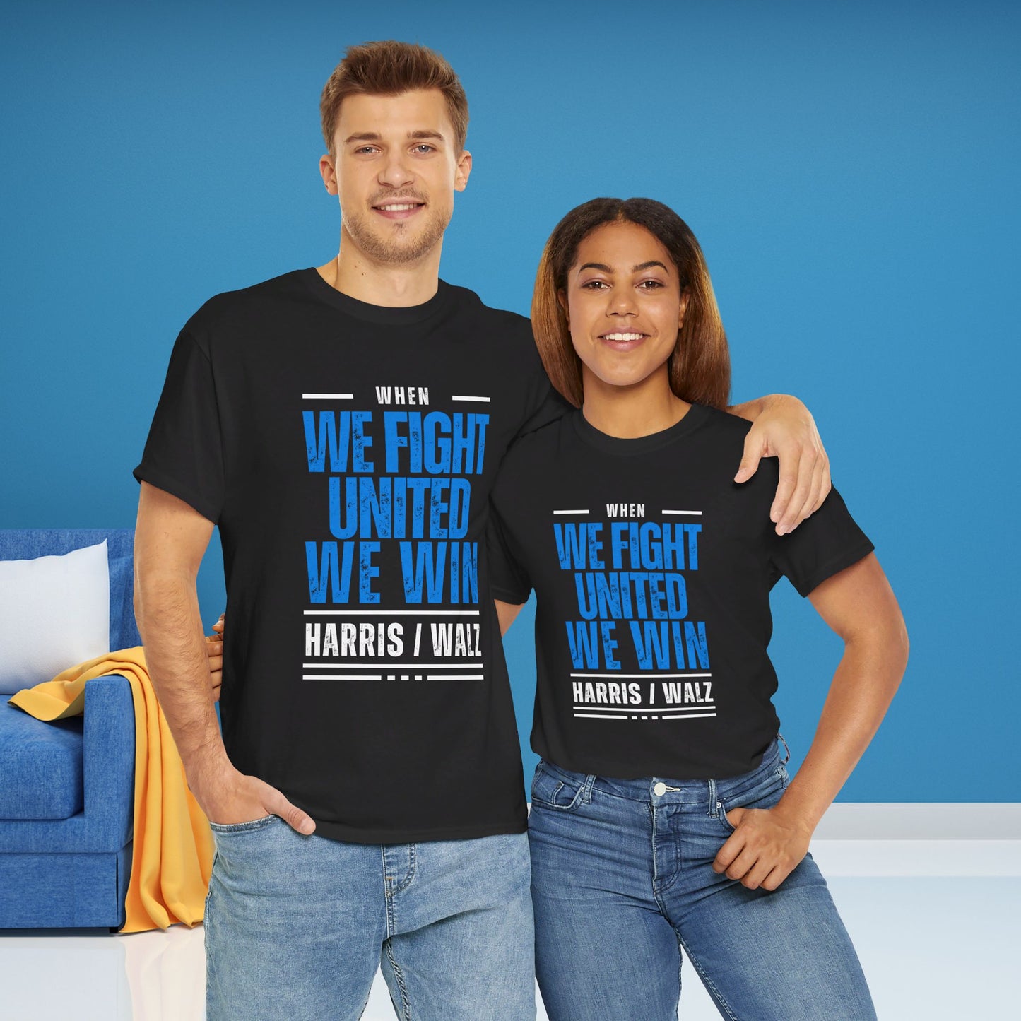 When We Fight United We Win Shirt- Harris Walz Tee-  Democrat Presidential Election T-Shirt