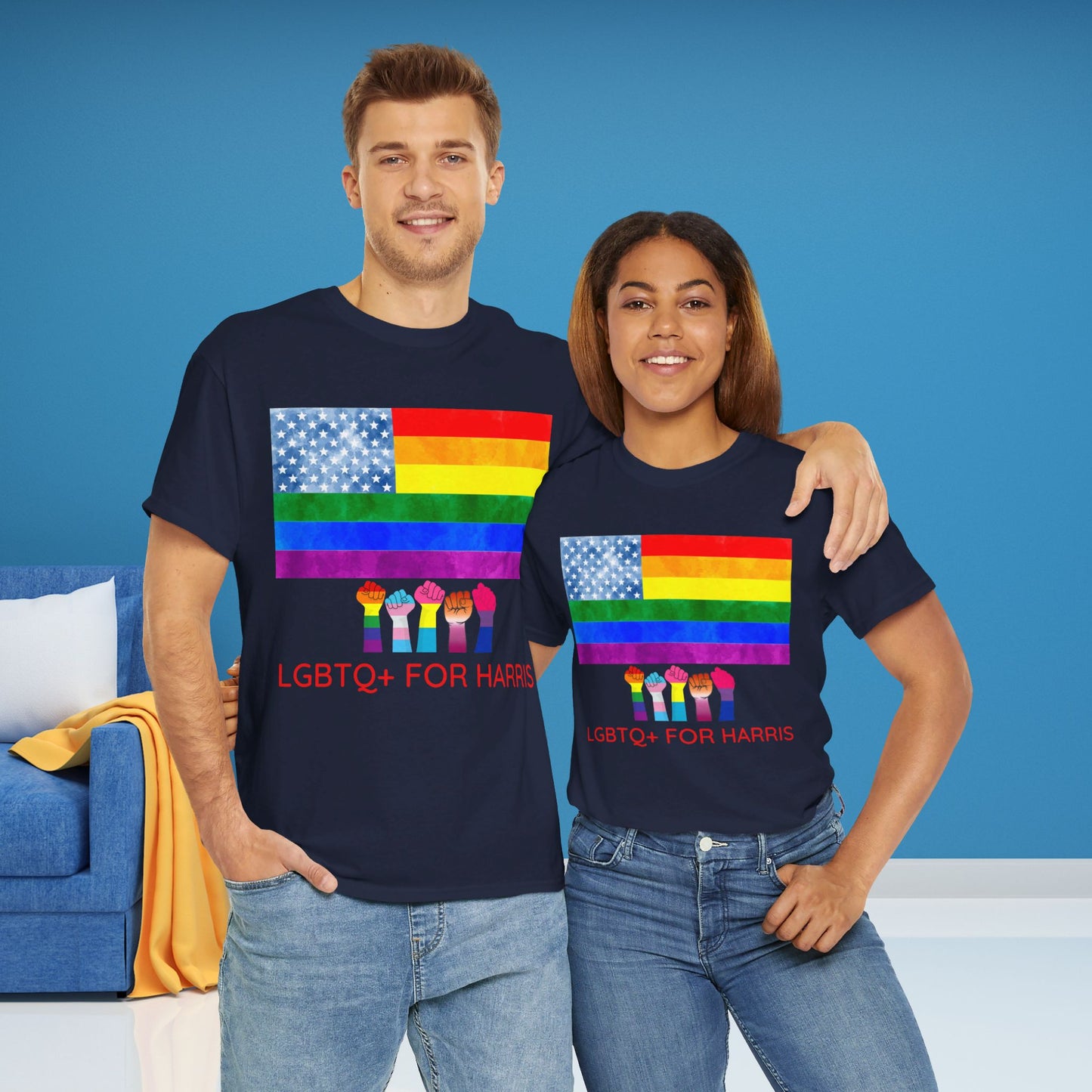 LGBTQ+ for Harris Shirt- Queer for Harris Tee-  Democrat Presidential Election T-Shirt