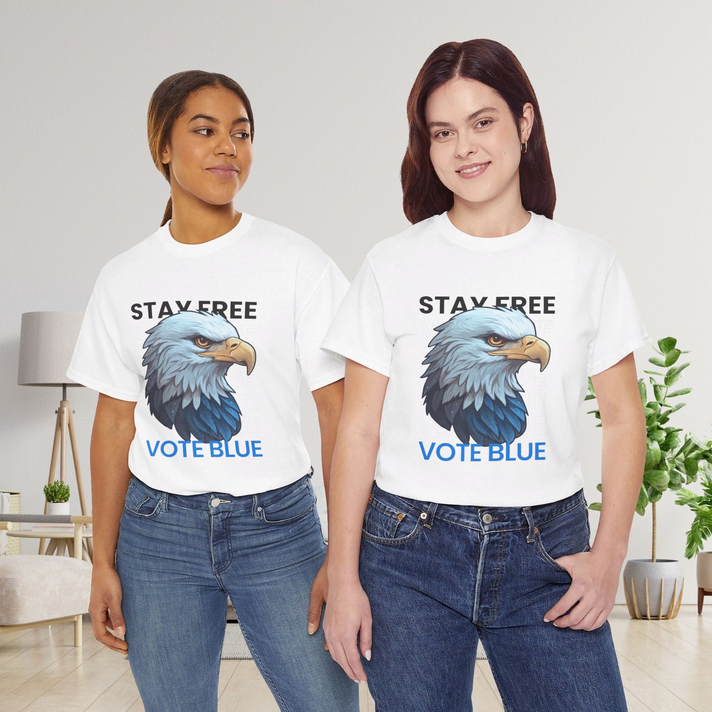 Stay Free Vote Blue Shirt- Freedom Tee-  Democrat Presidential Election T-Shirt