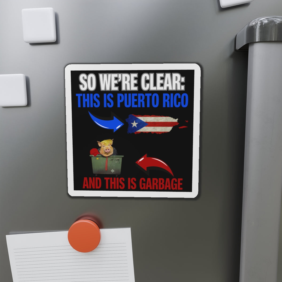 Political Magnet Anti-Trump Merch Puerto Rico Is Not Garbage Car Magnet Political FDT Resist Protest Gear Anti-Fascism Puerto Rican Sign