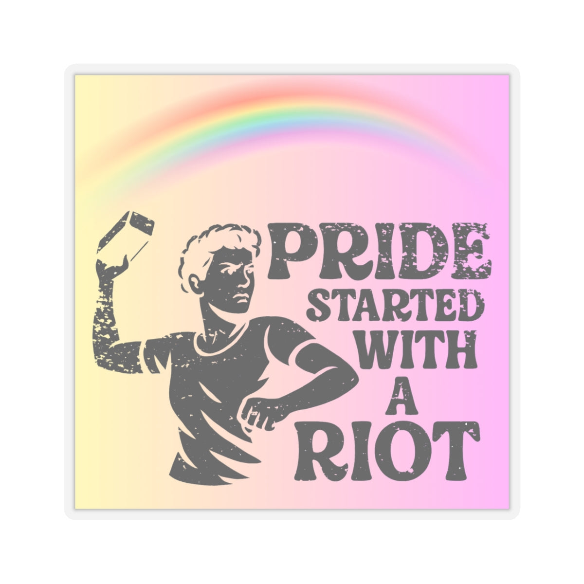 Stonewall Protest LGBT Water Bottle Sticker Laptop LGBTQ Decal Queer Lesbian Bisexual Transgender Gay Pride Merch LGBTQIA Political Adhesive