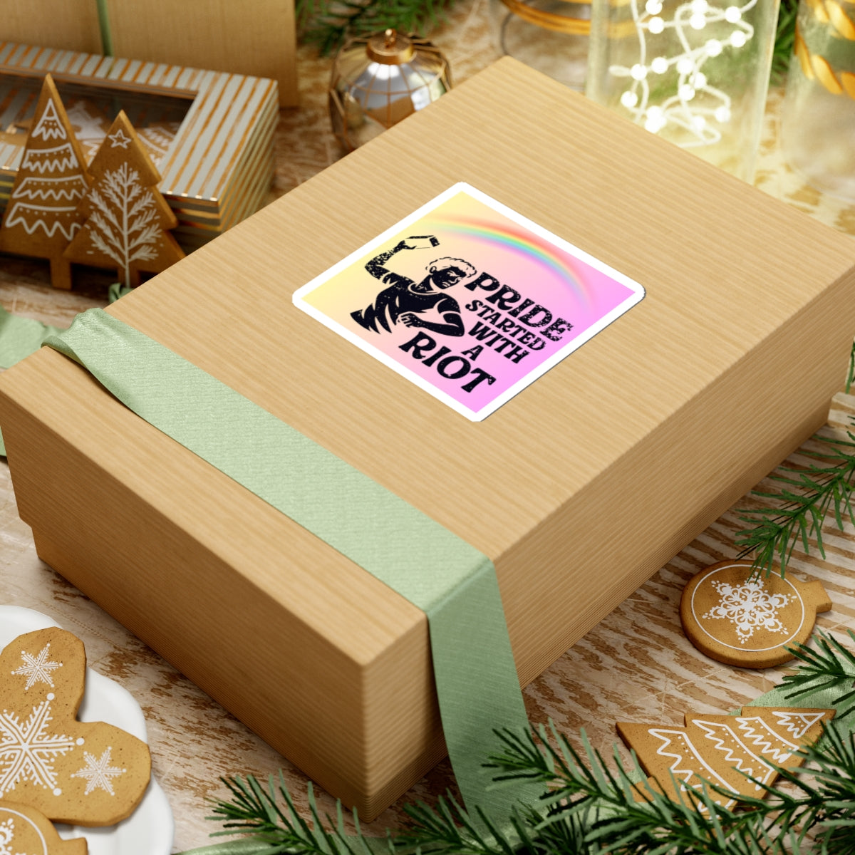 Stonewall Protest LGBT Water Bottle Sticker Laptop LGBTQ Decal Queer Lesbian Bisexual Transgender Gay Pride Merch LGBTQIA Political Adhesive