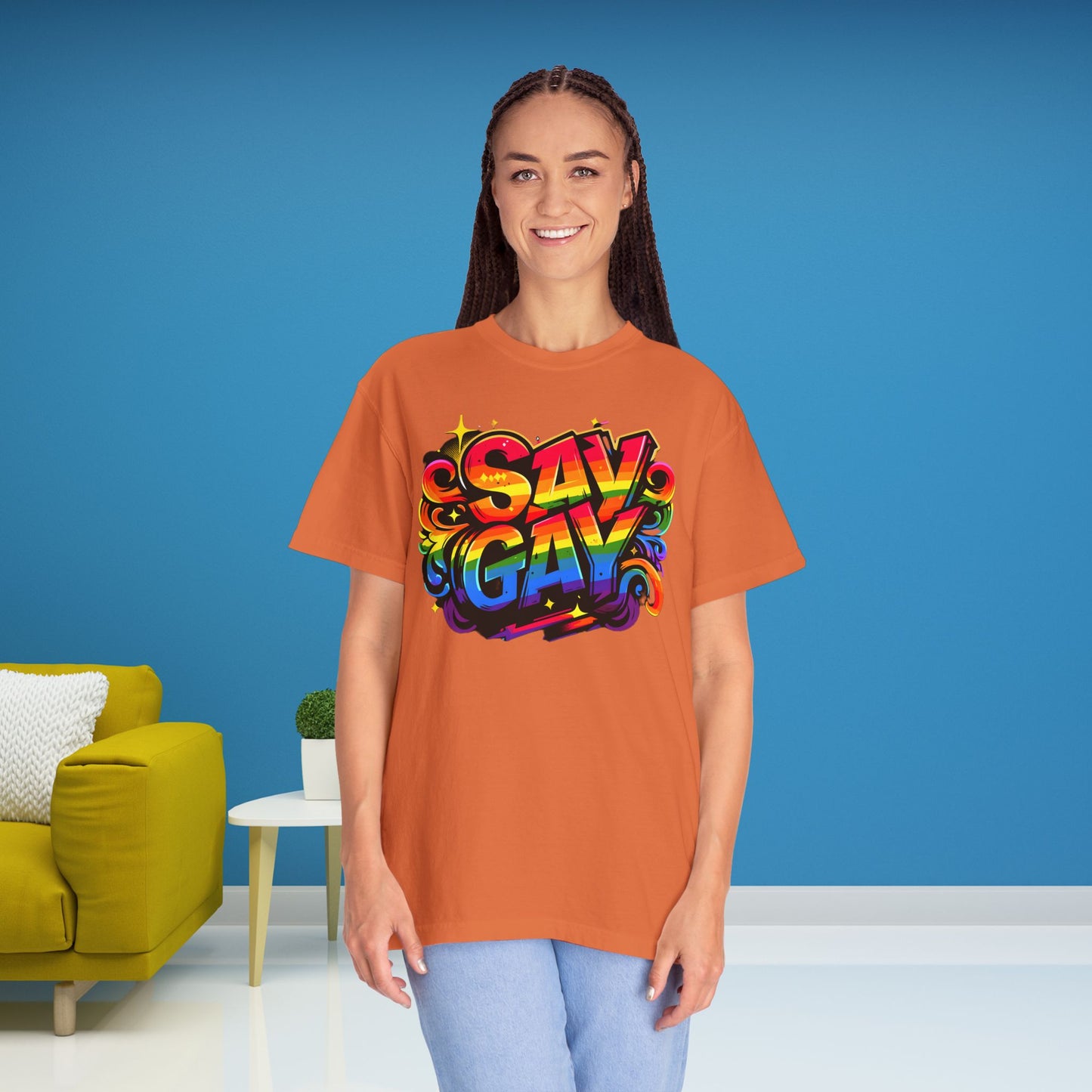 Say Gay Protest Shirt LGBT TShirt Social Justice LGBTQ T-Shirt Comfort Colors Tee Anti-Fascism Queer Gay Lesbian Bisexual Trans Apparel