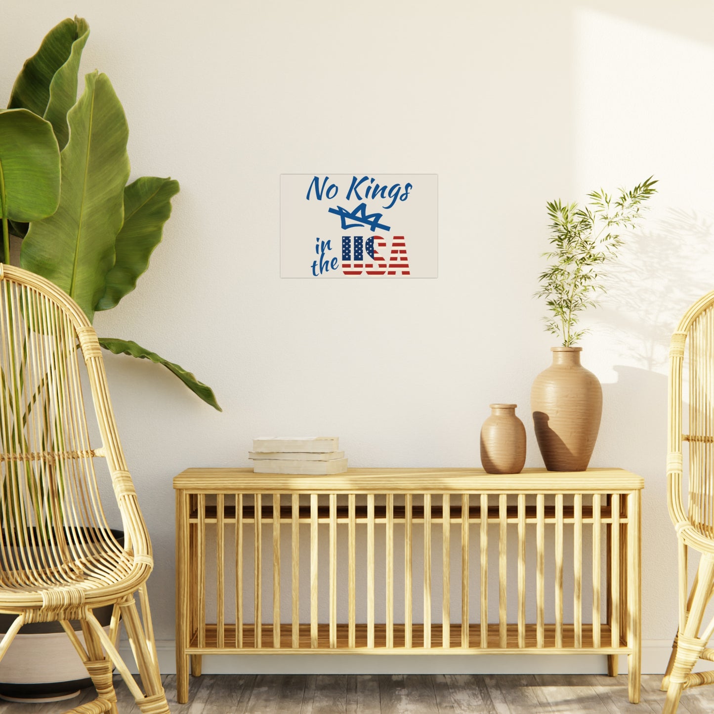 Protest Sign No Kings in the USA Activist Foam Poster Board Political 24x18 & 18x12 Signage Placard FDT Anti Trump Social Justice Banner