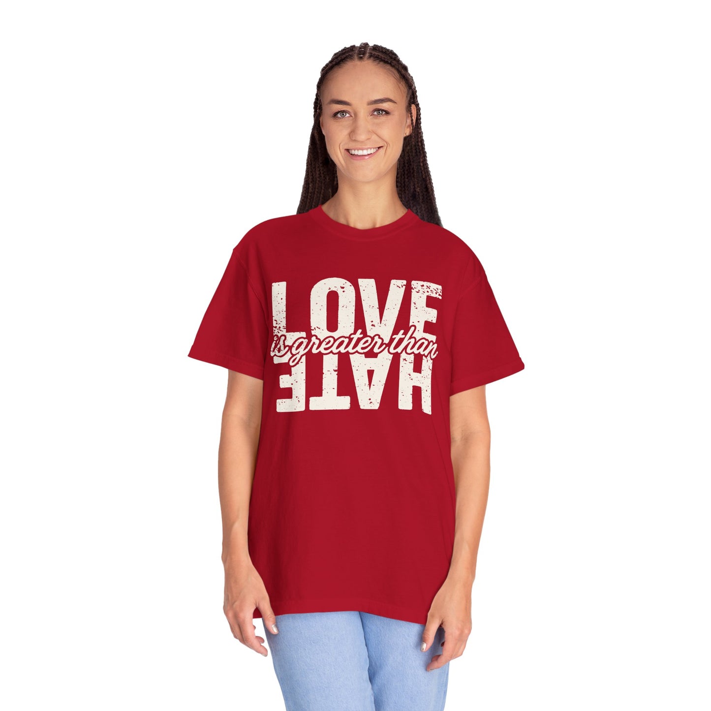 Protest Shirt Love Is Greater Than Hate Social Justice T-Shirt Anti-Trump Merch Comfort Colors Anti-Fascism Resistance Gear Protest Apparel