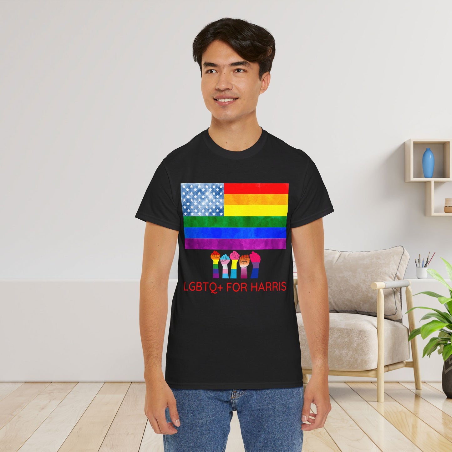 LGBTQ+ for Harris Shirt- Queer for Harris Tee-  Democrat Presidential Election T-Shirt