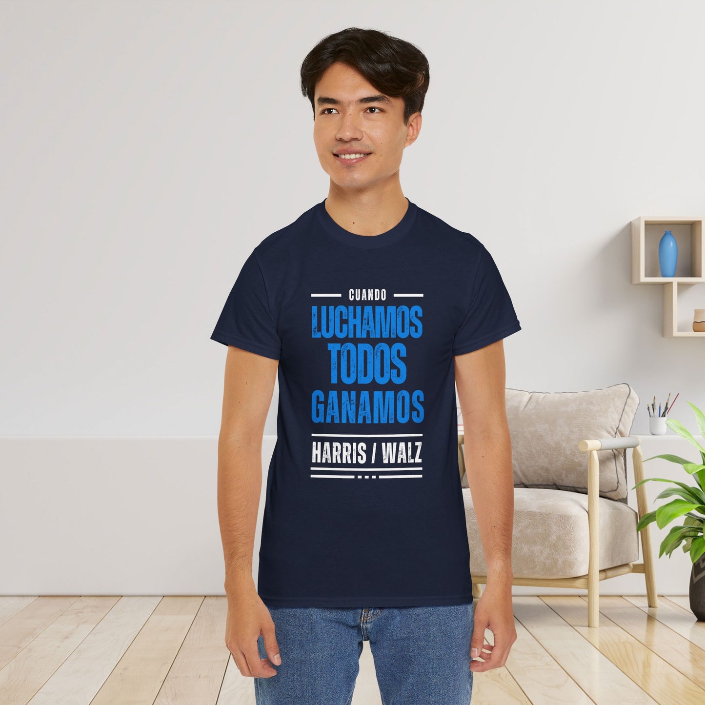 Cuando Luchamos Todos Ganamos Shirt- When We Fight We Win Tee in Spanish-  Latinx for Harris Democrat Presidential Election T-Shirt