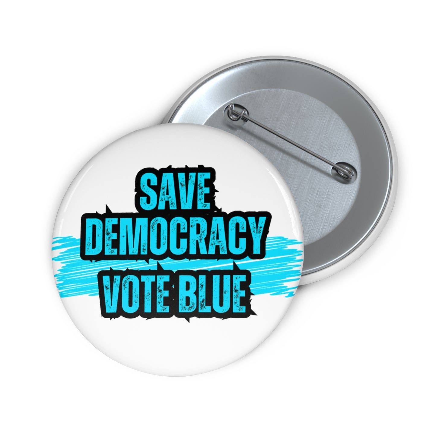 Save Democracy Pin Button - Vote Blue Pin Button