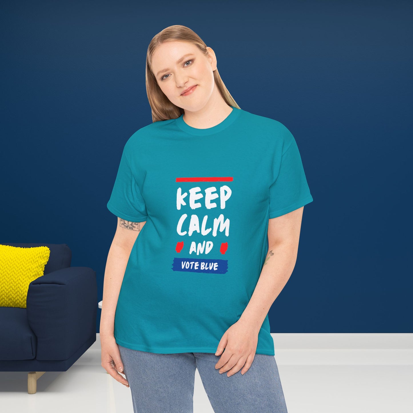 Keep Calm and Vote Blue Shirt- Save Democracy Tee- Democrat Presidential Election T-Shirt