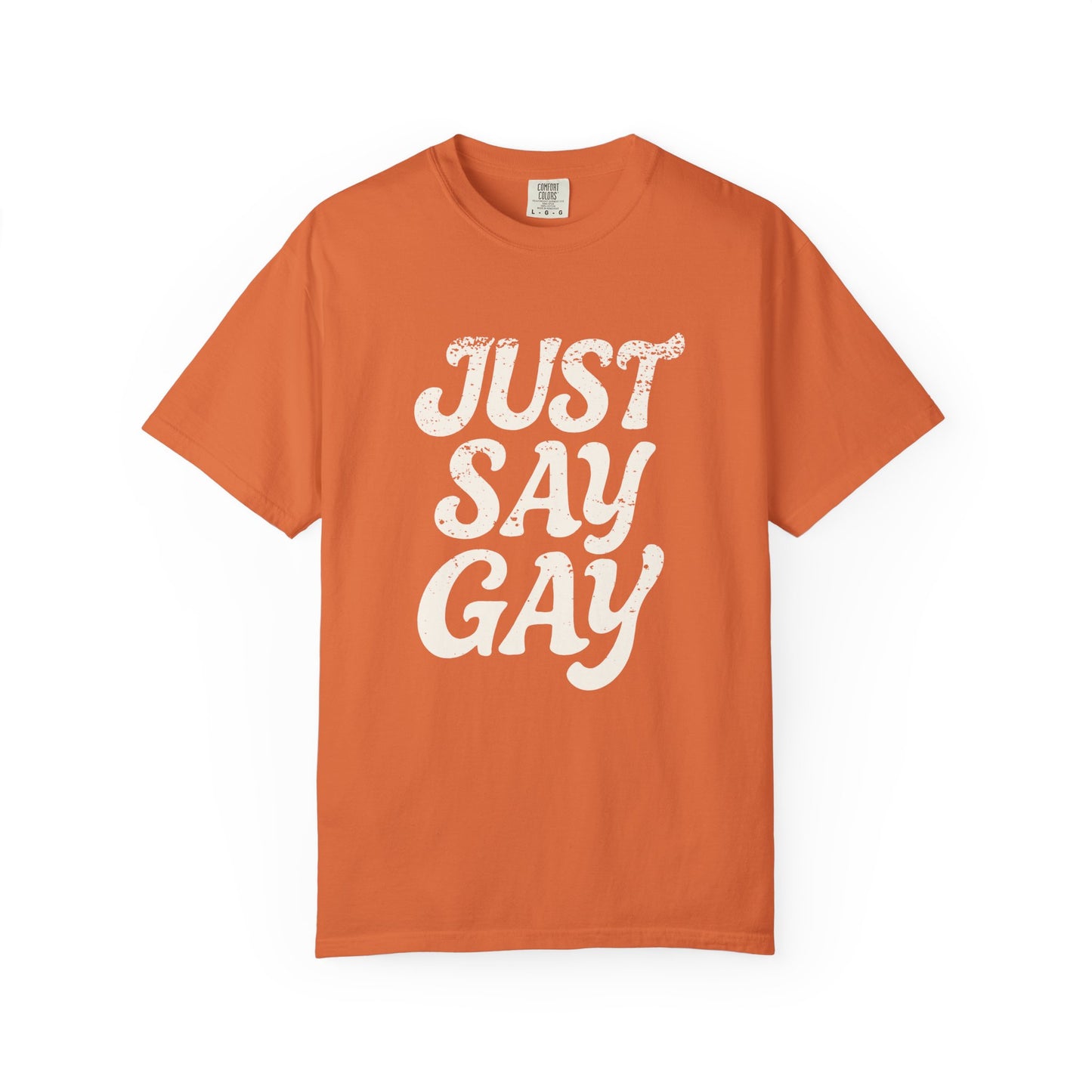 Just Say Gay Protest Shirt Social Justice LGBTQ T-Shirt Comfort Colors Anti-Fascism Resist Queer Gay Lesbian Bisexual Transgender Apparel