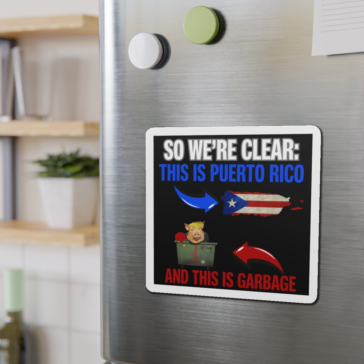 Political Magnet Anti-Trump Merch Puerto Rico Is Not Garbage Car Magnet Political FDT Resist Protest Gear Anti-Fascism Puerto Rican Sign