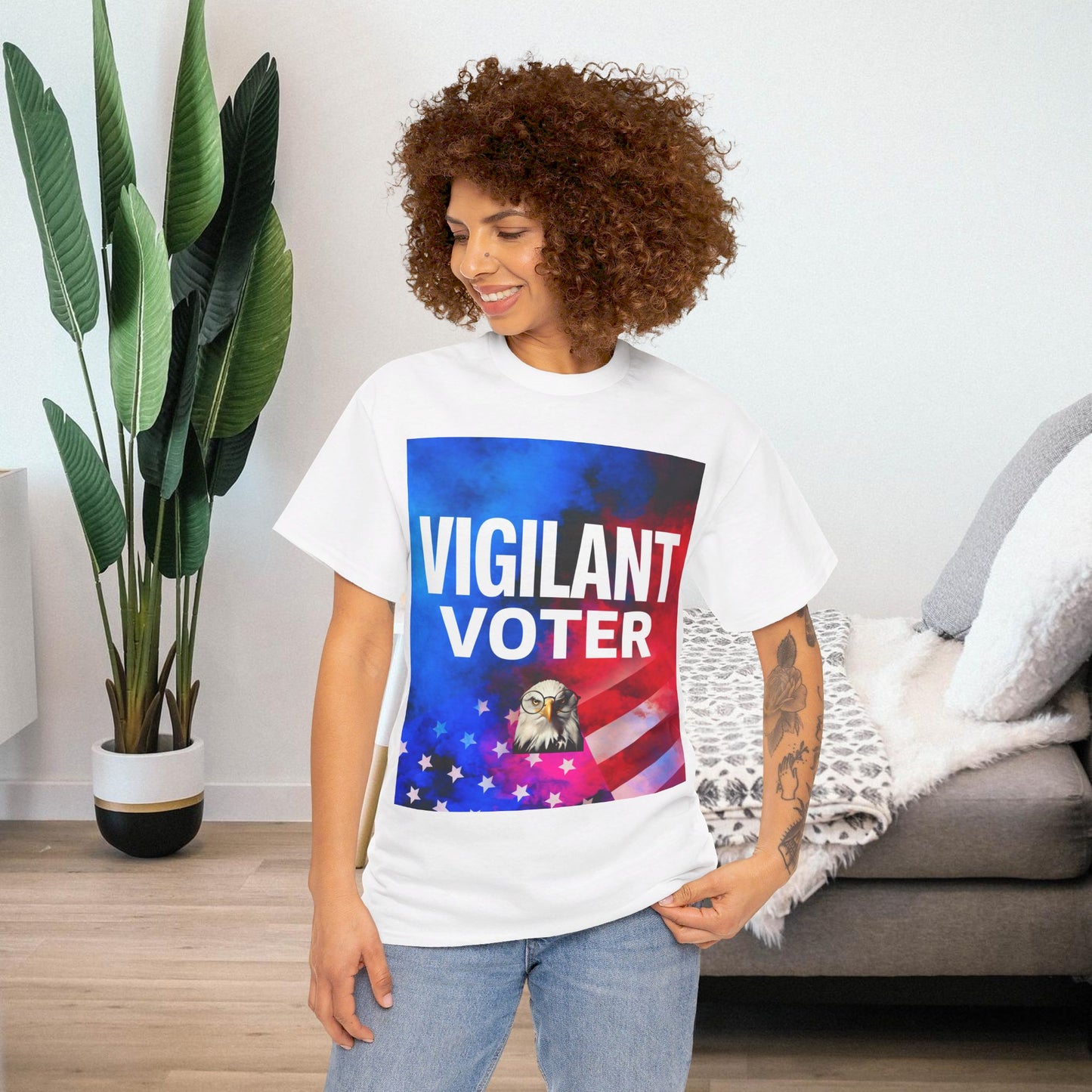 Vigilant Voter Shirt- Vote Blue Save Democracy Tee- Democrat Presidential Election T-Shirt