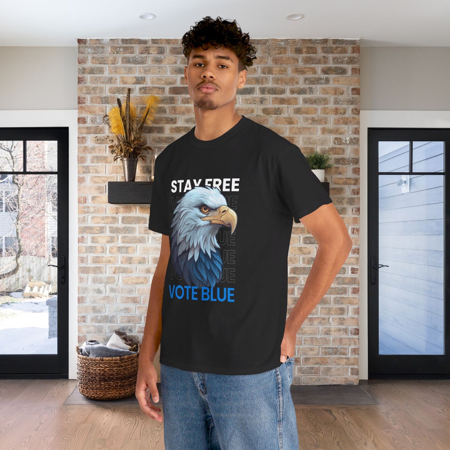 Stay Free Vote Blue Shirt- Freedom Tee-  Democrat Presidential Election T-Shirt